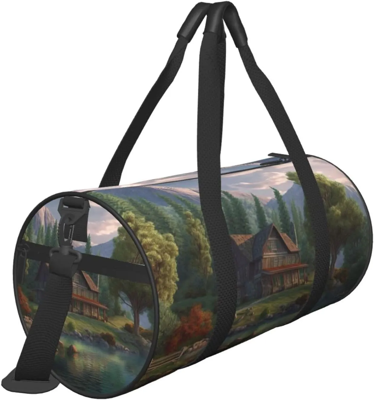 Travel Bag For Women,House By The Lake Print Personal Item Duffle Bags,Weekend Travel Duffel Tote Bag,Travel Sport Gym Bag For Men,Airplane Travel Essentials For Flying