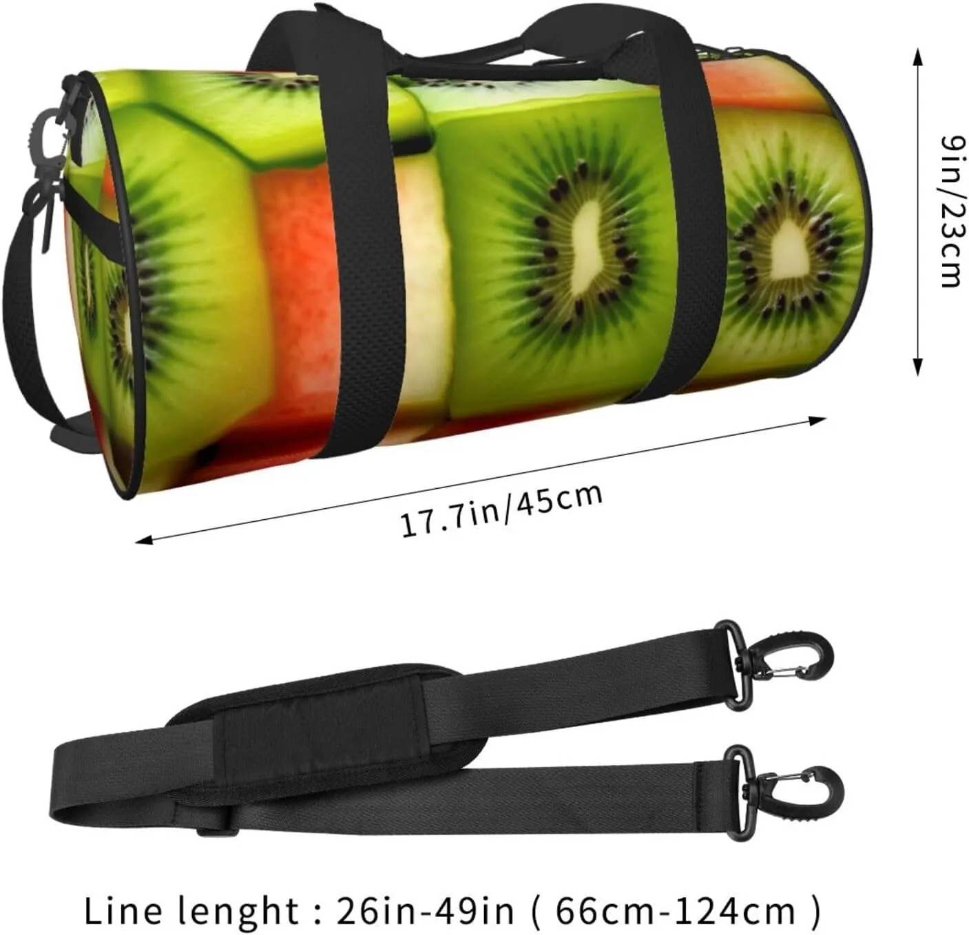 Travel Bag For Women,Kiwi Watermelon Print Personal Item Duffle Bags,Weekend Travel Duffel Tote Bag,Travel Sport Gym Bag For Men,Airplane Travel Essentials For Flying