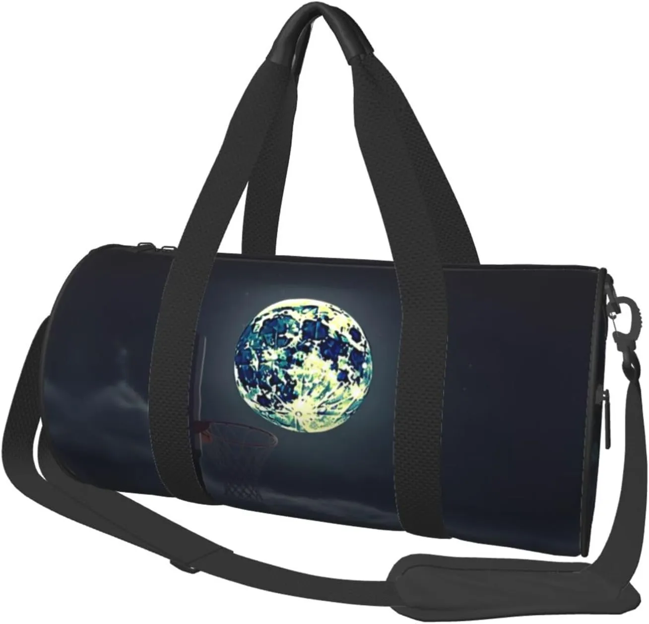 Travel Bag For Women,Moon And Basketball Print Personal Item Duffle Bags,Weekend Travel Duffel Tote Bag,Travel Sport Gym Bag For Men,Airplane Travel Essentials For Flying