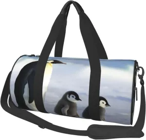 Travel Bag For Women,Penguin Family Print Personal Item Duffle Bags,Weekend Travel Duffel Tote Bag,Travel Sport Gym Bag For Men,Airplane Travel Essentials For Flying