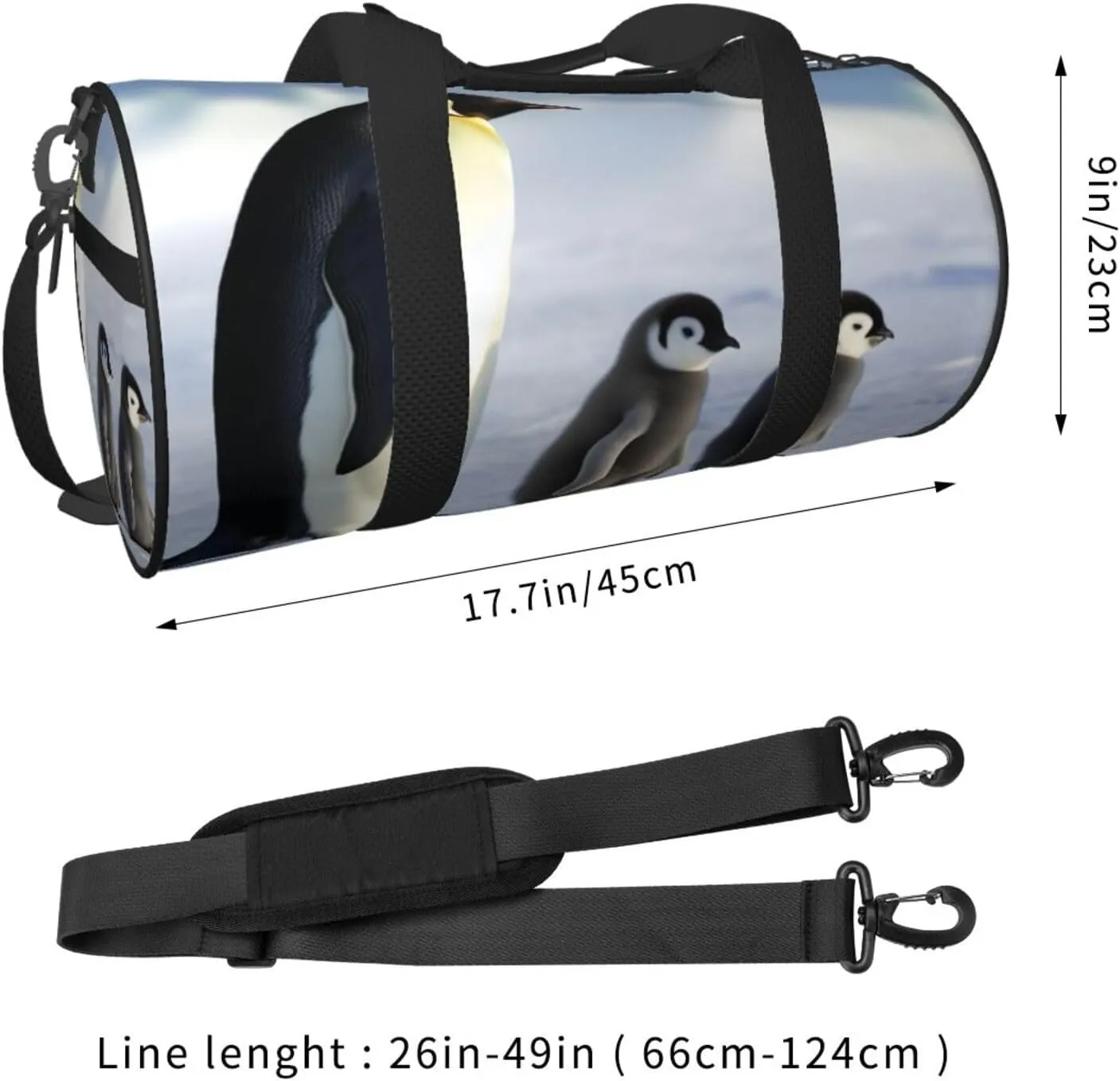 Travel Bag For Women,Penguin Family Print Personal Item Duffle Bags,Weekend Travel Duffel Tote Bag,Travel Sport Gym Bag For Men,Airplane Travel Essentials For Flying