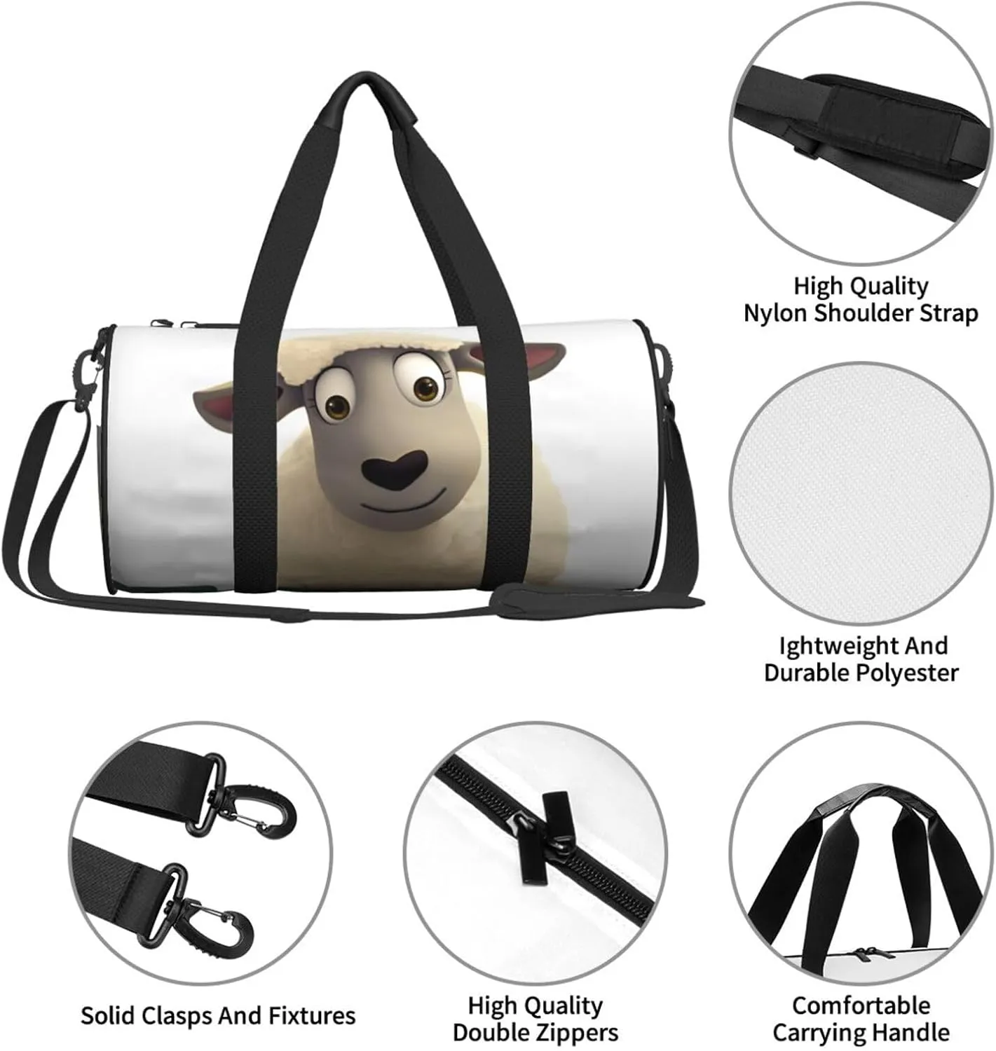 Travel Bag For Women,Sheep Print Personal Item Duffle Bags,Weekend Travel Duffel Tote Bag,Travel Sport Gym Bag For Men,Airplane Travel Essentials For Flying