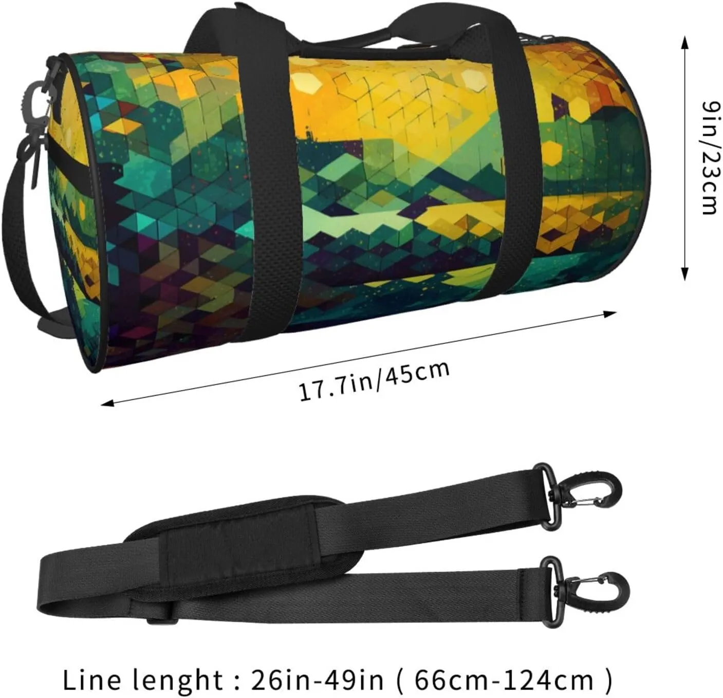 Travel Bag For Women,Shiny Hexagon Print Personal Item Duffle Bags,Weekend Travel Duffel Tote Bag,Travel Sport Gym Bag For Men,Airplane Travel Essentials For Flying