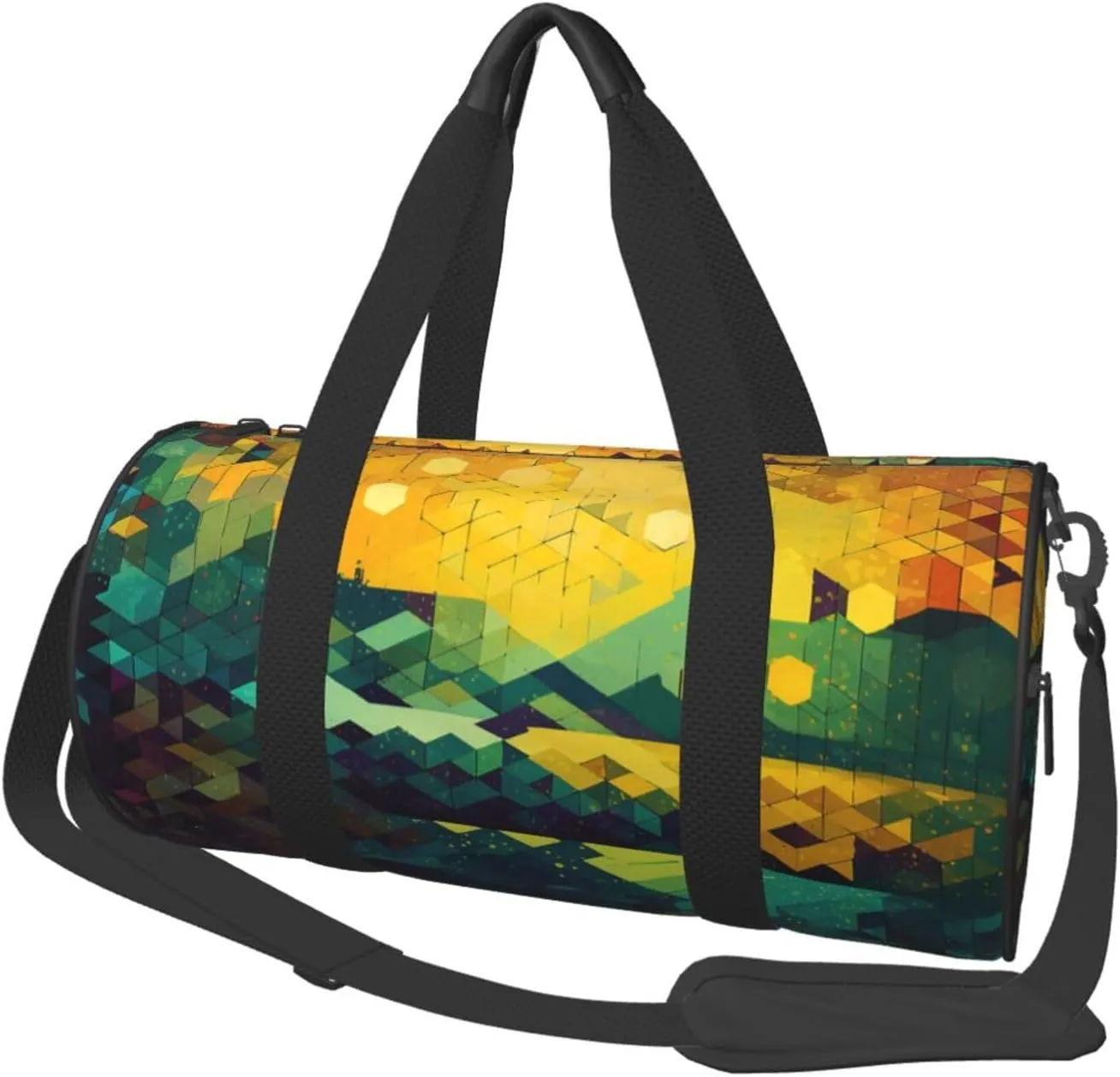 Travel Bag For Women,Shiny Hexagon Print Personal Item Duffle Bags,Weekend Travel Duffel Tote Bag,Travel Sport Gym Bag For Men,Airplane Travel Essentials For Flying