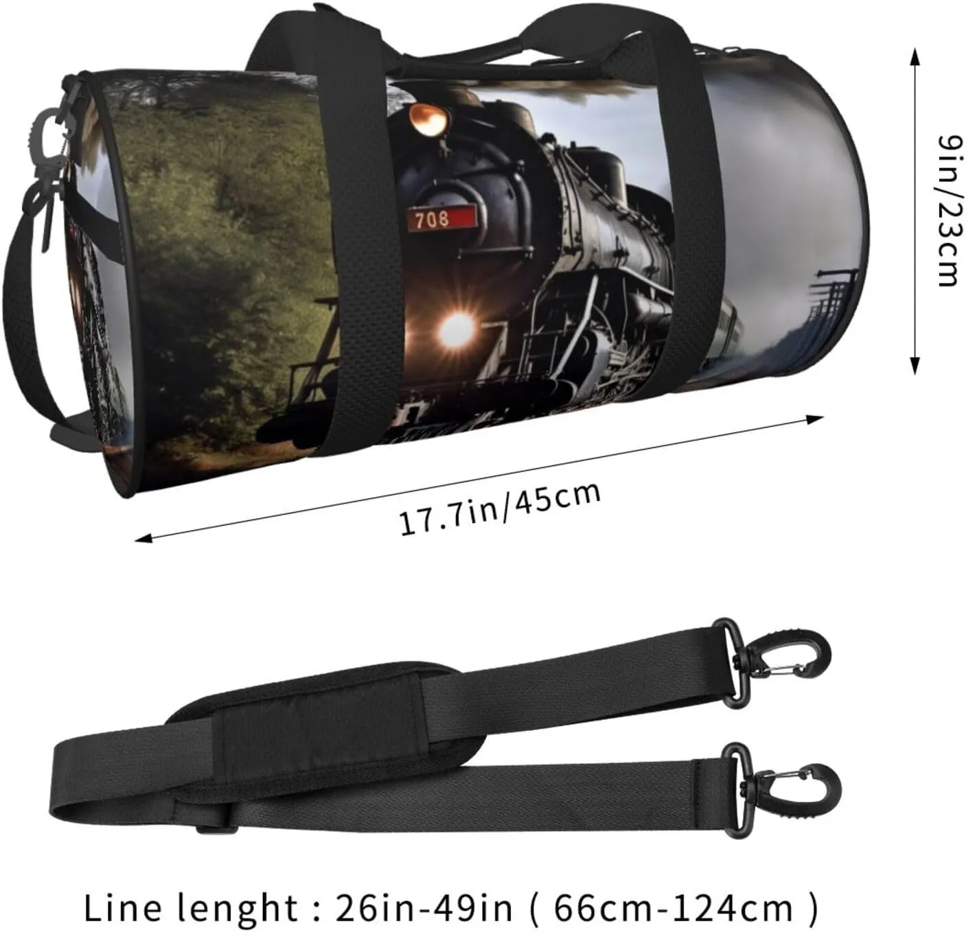 Travel Bag For Women,Steam Train Print Personal Item Duffle Bags,Weekend Travel Duffel Tote Bag,Travel Sport Gym Bag For Men,Airplane Travel Essentials For Flying