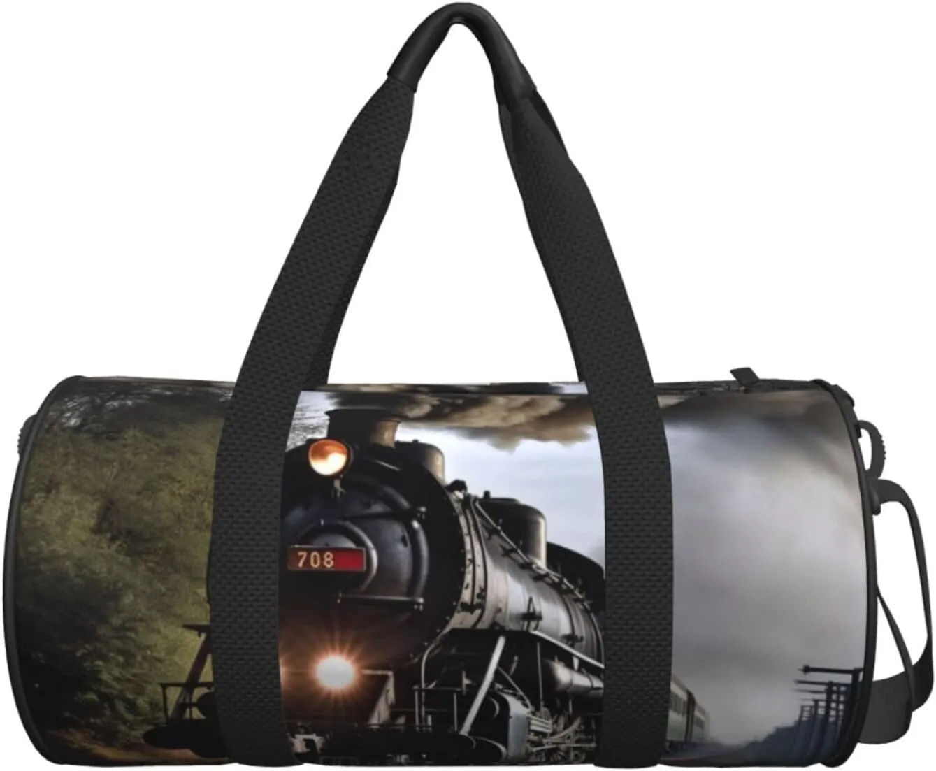 Travel Bag For Women,Steam Train Print Personal Item Duffle Bags,Weekend Travel Duffel Tote Bag,Travel Sport Gym Bag For Men,Airplane Travel Essentials For Flying
