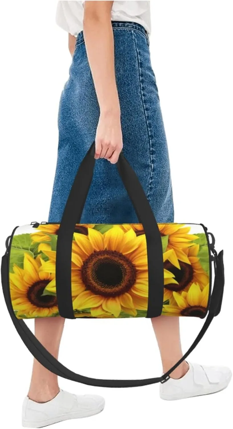 Travel Bag For Women,Sunflower Print Personal Item Duffle Bags,Weekend Travel Duffel Tote Bag,Travel Sport Gym Bag For Men,Airplane Travel Essentials For Flying