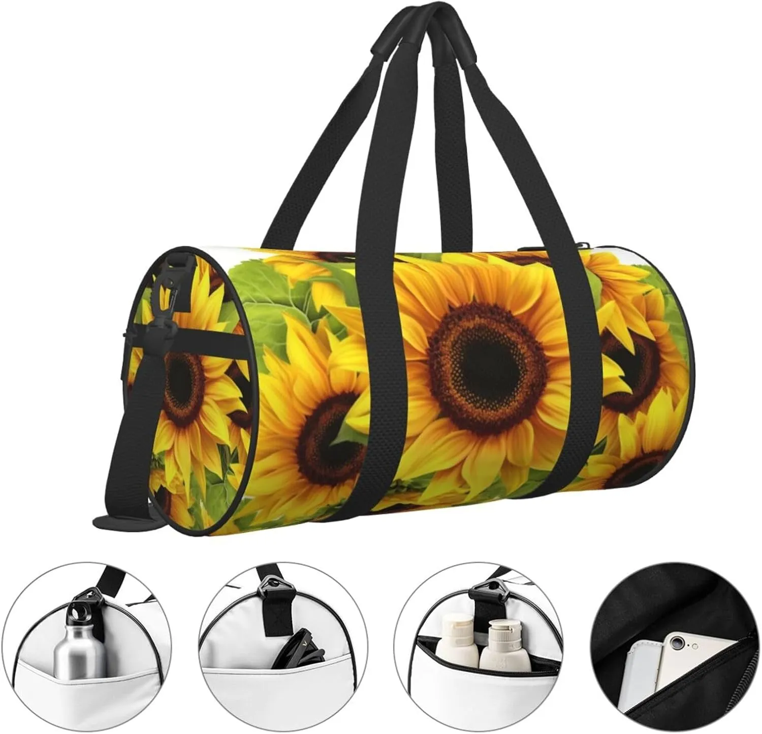 Travel Bag For Women,Sunflower Print Personal Item Duffle Bags,Weekend Travel Duffel Tote Bag,Travel Sport Gym Bag For Men,Airplane Travel Essentials For Flying