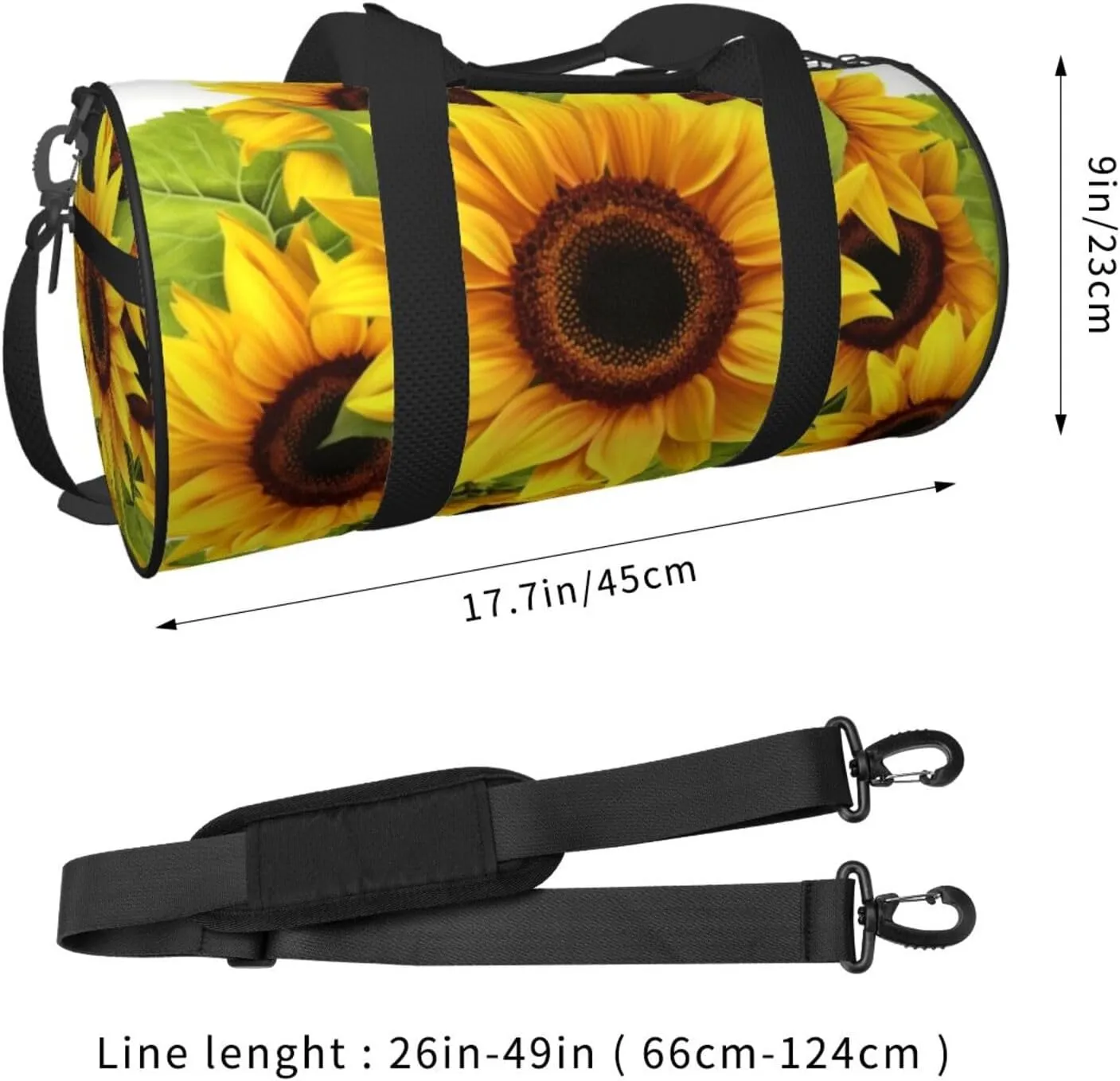 Travel Bag For Women,Sunflower Print Personal Item Duffle Bags,Weekend Travel Duffel Tote Bag,Travel Sport Gym Bag For Men,Airplane Travel Essentials For Flying