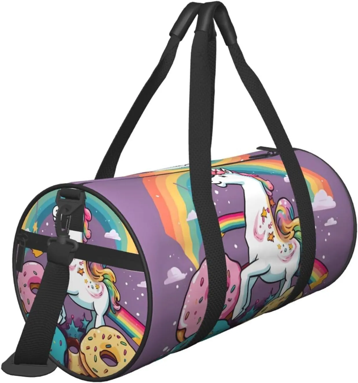 Travel Bag For Women,Unicorns Doughnut Rainbow Print Personal Item Duffle Bags,Weekend Travel Duffel Tote Bag,Travel Sport Gym Bag For Men,Airplane Travel Essentials For Flying