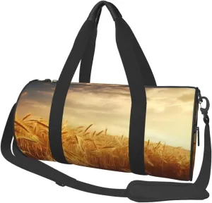 Travel Bag For Women,Wheat Field Print Personal Item Duffle Bags,Weekend Travel Duffel Tote Bag,Travel Sport Gym Bag For Men,Airplane Travel Essentials For Flying