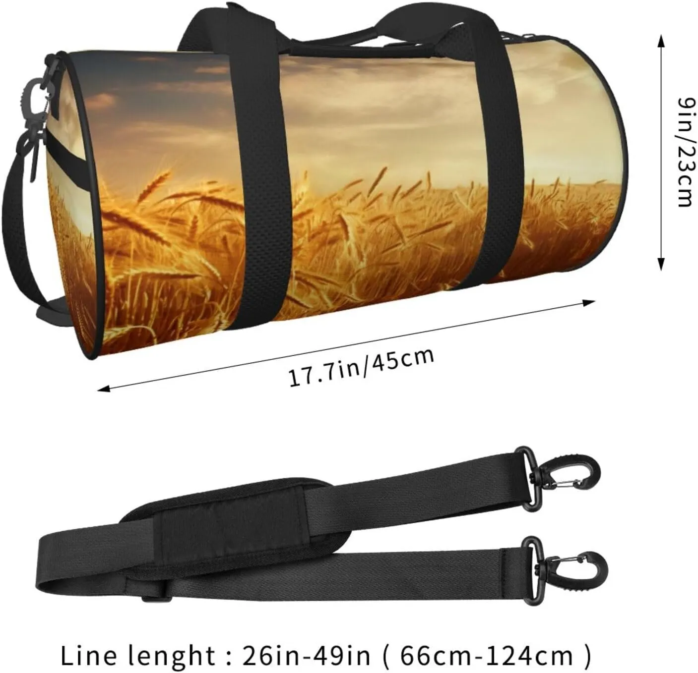 Travel Bag For Women,Wheat Field Print Personal Item Duffle Bags,Weekend Travel Duffel Tote Bag,Travel Sport Gym Bag For Men,Airplane Travel Essentials For Flying