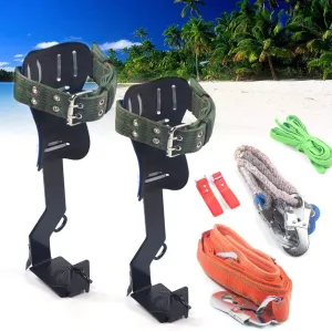 Tree Climbing Spike Set Tree Climbing Tool with Adjustable Belt Lanyard Straps Safety for Outdoor Fruit Pick Jungle Survival