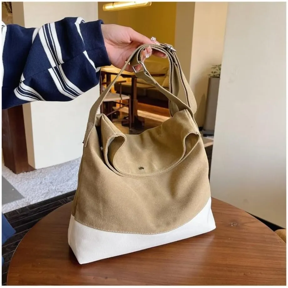 Trendy Canvas Crossbody Bags for Women, Fabric Cotton Tote Shoulder Bag, Mujer Messenger Bag Purse