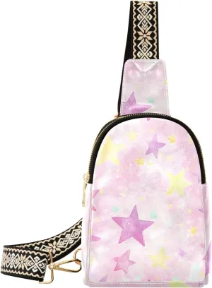 trendy Sweet Blush Color Star body sling bag sturdy sling purse for women for travel