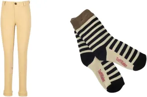 TuffRider Children's Starter Lowrise Pull-On Jods with Free Assorted Striped Socks