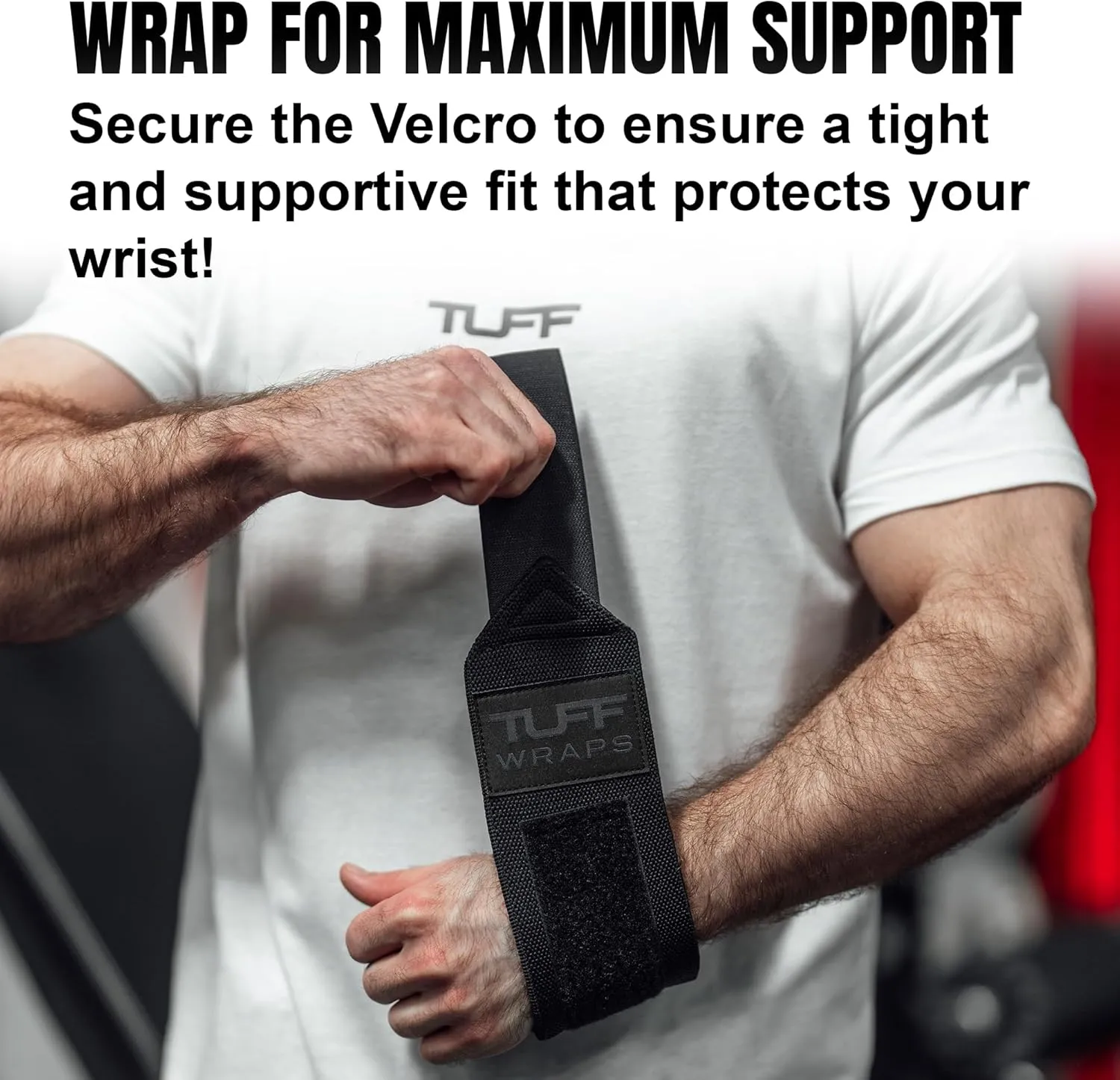 TuffWraps 16" Wrist Wraps: No Thumb Loops, Quality Gym Wrist Wraps for Weightlifting, Bench Press, Powerlifting, and Cross-Training—Try The Belt Loop Tightening System