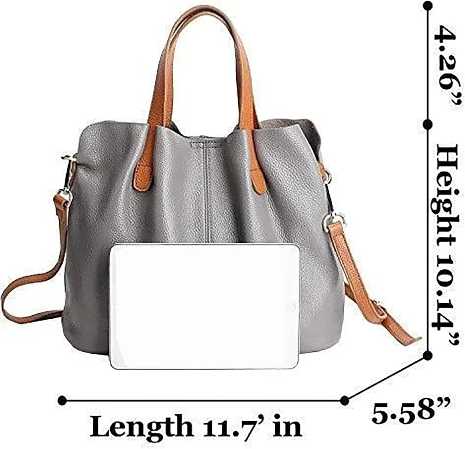 Two in One Leather Shopper Tote Bag Women,Removable Adjustable Straps, Handbag Large Shoulder Bags Crossbody Bag