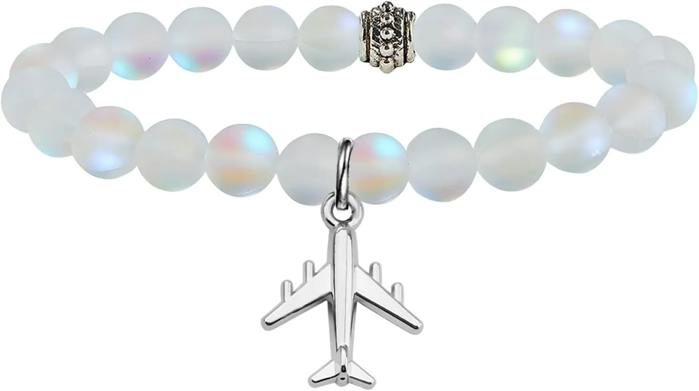 UJIMS Airplane Bracelet Flight Attendant Graduation Gifts for Flight Student Pilot Jewelry Traveller Aviation Crew Gifts