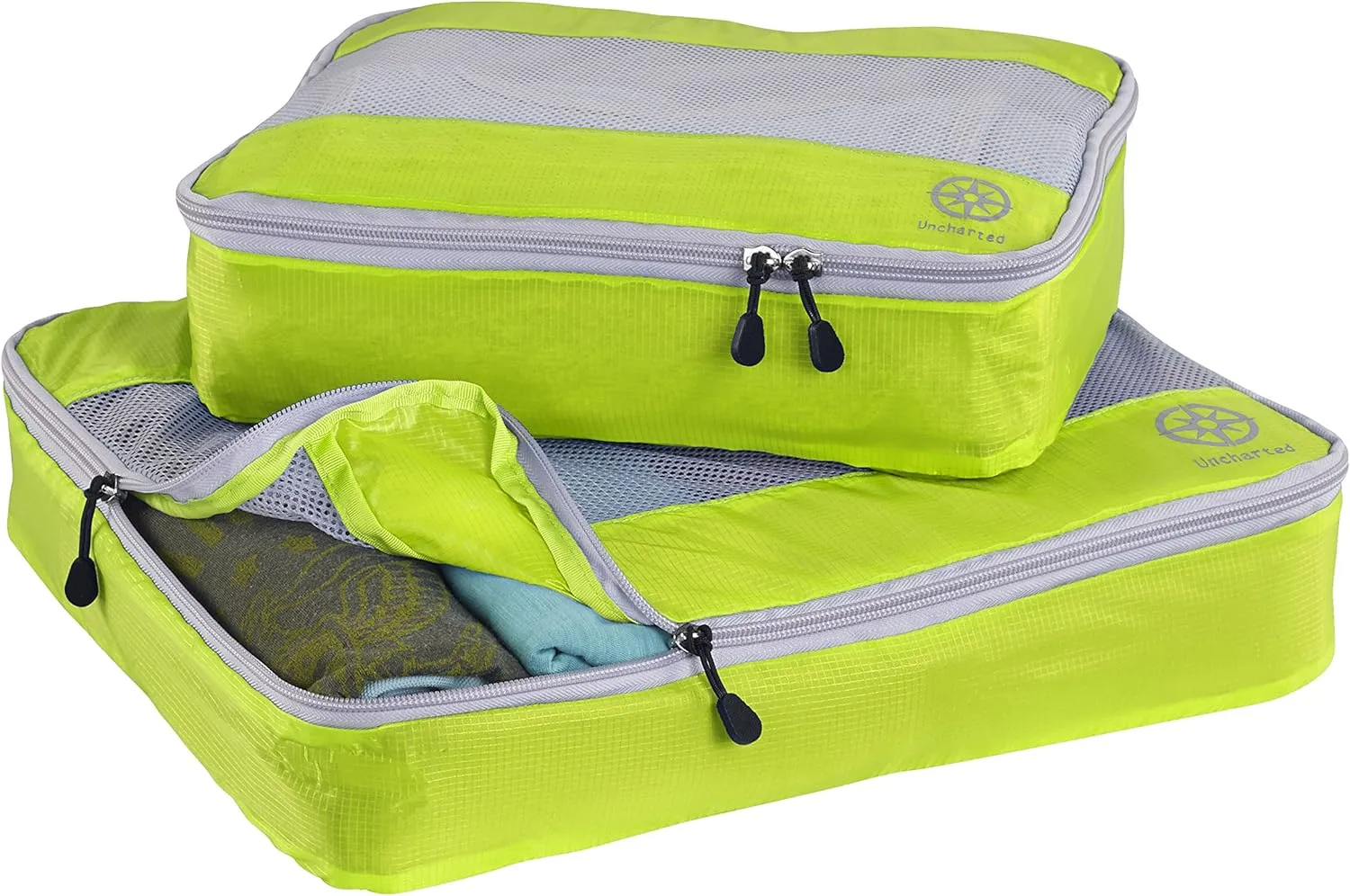 Uncharted Ultra-Lite Packing Cube 2 Piece Set, Neon Yellow, One Size