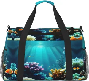 Underwater Scenery print Weekender Overnight Carry On Bag Gym Luggage Bag Duffel Bag for Travel Women