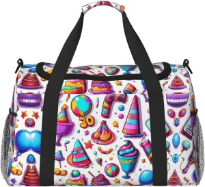 unicorn food print Weekender Overnight Carry On Bag Gym Luggage Bag Duffel Bag for Travel Women