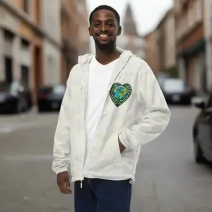 Unisex Lightweight Zip Windbreaker with Elastic Cuffs