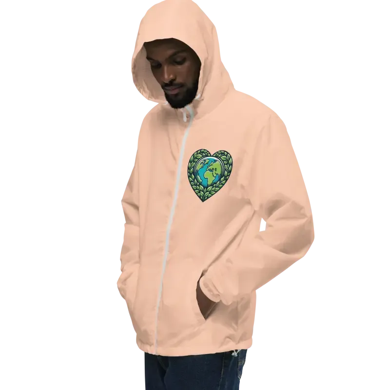 Unisex Lightweight Zip Windbreaker with Elastic Cuffs