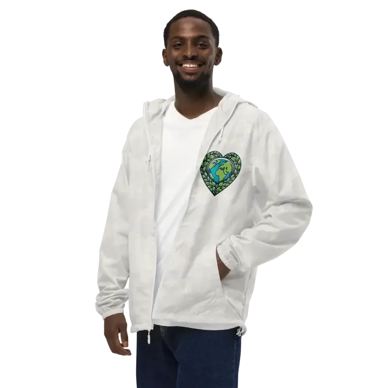 Unisex Lightweight Zip Windbreaker with Elastic Cuffs