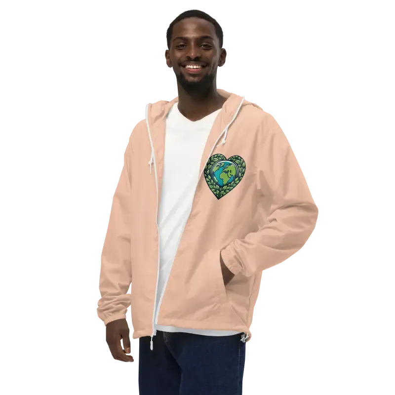 Unisex Lightweight Zip Windbreaker with Elastic Cuffs