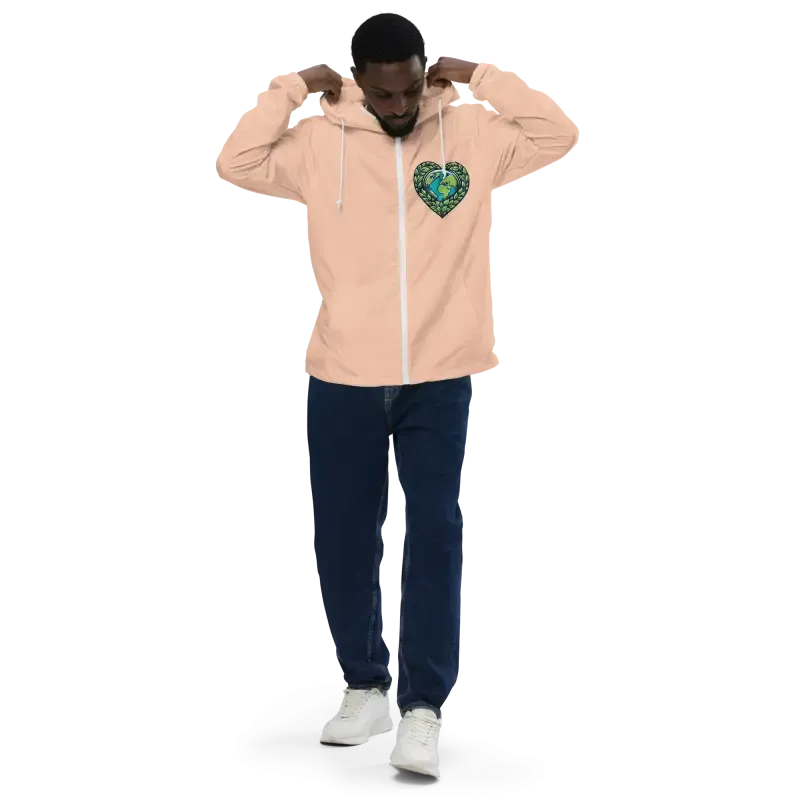 Unisex Lightweight Zip Windbreaker with Elastic Cuffs
