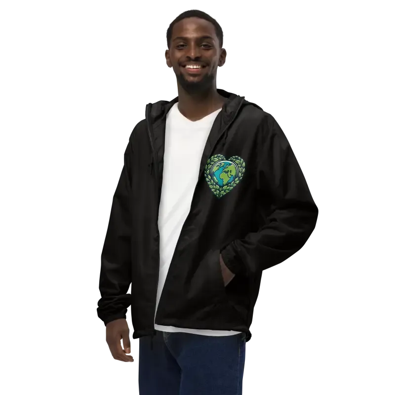Unisex Lightweight Zip Windbreaker with Elastic Cuffs