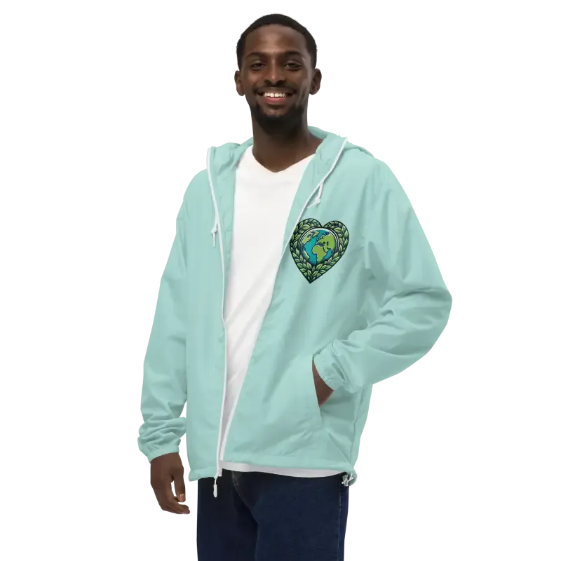 Unisex Lightweight Zip Windbreaker with Elastic Cuffs