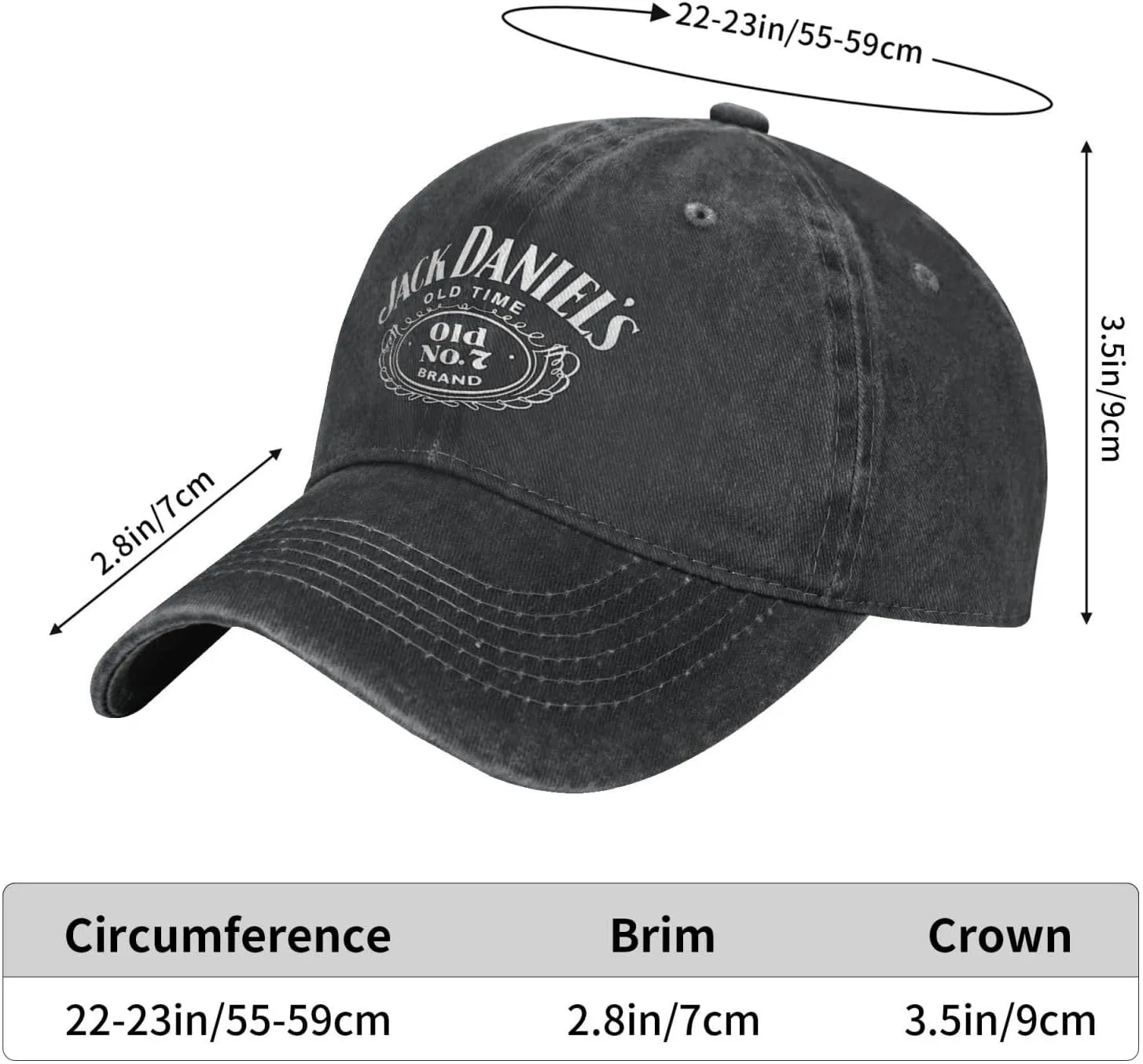 Unisex_Jack¡¥Daniel's¡¥Whiskey¡¥Logo_ Cowboy Hat Trucker Dad Gift Adjustable Buckle Closure Caps