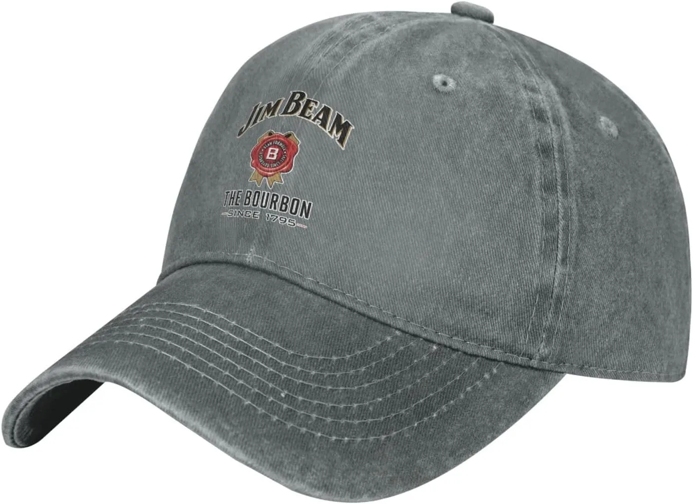Unisex_Jim_Beam_Logo_ Cowboy Hat Trucker Dad Gift Adjustable Buckle Closure Sunhat