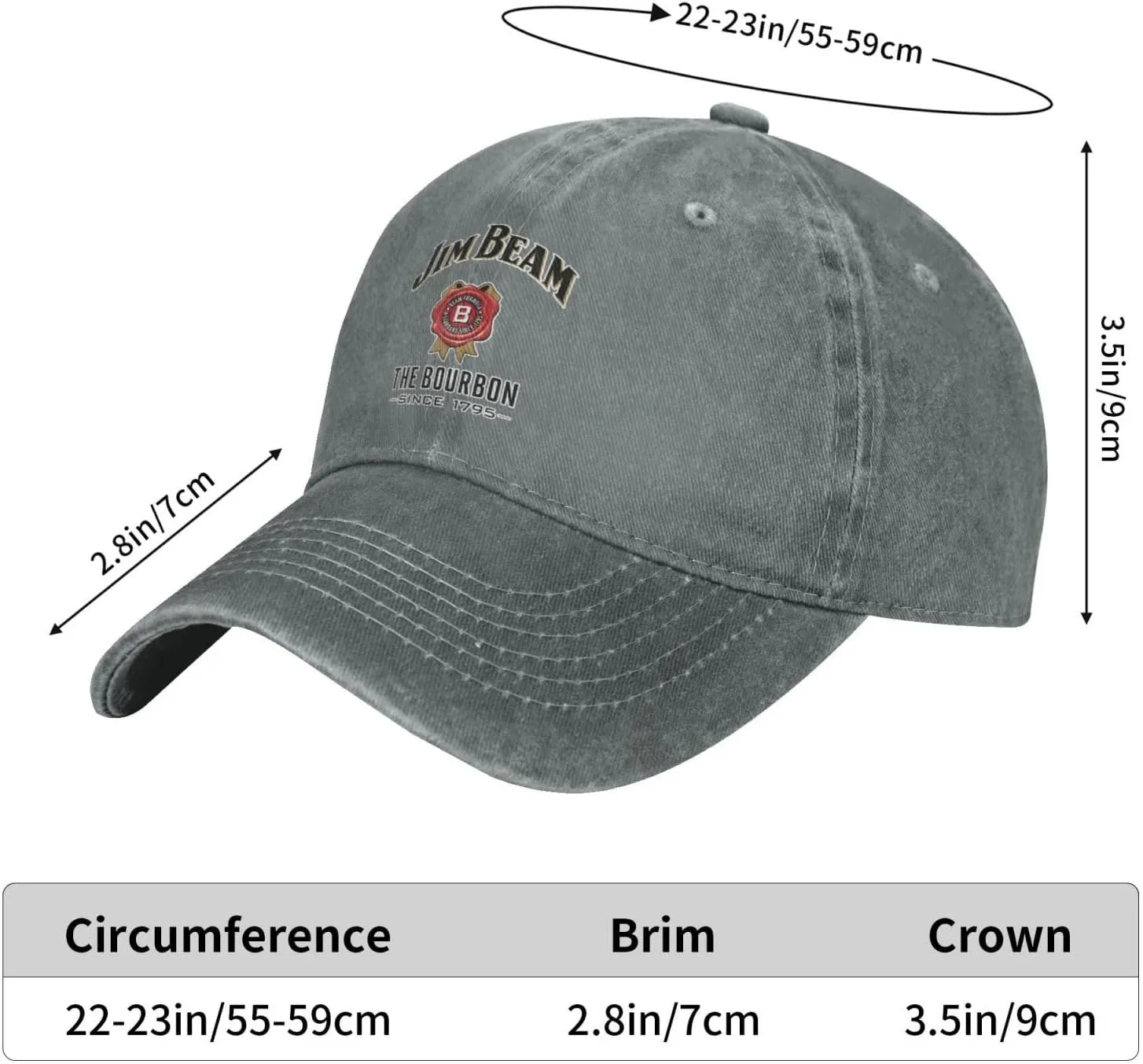 Unisex_Jim_Beam_Logo_ Cowboy Hat Trucker Dad Gift Adjustable Buckle Closure Sunhat