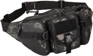 UNISTRENGH Tactical Waist Pack Military Fanny Belt Pouch Waterproof Bum Bag for Outdoor Climbing Fishing Running Hunting (Black-scorpion camouflage)