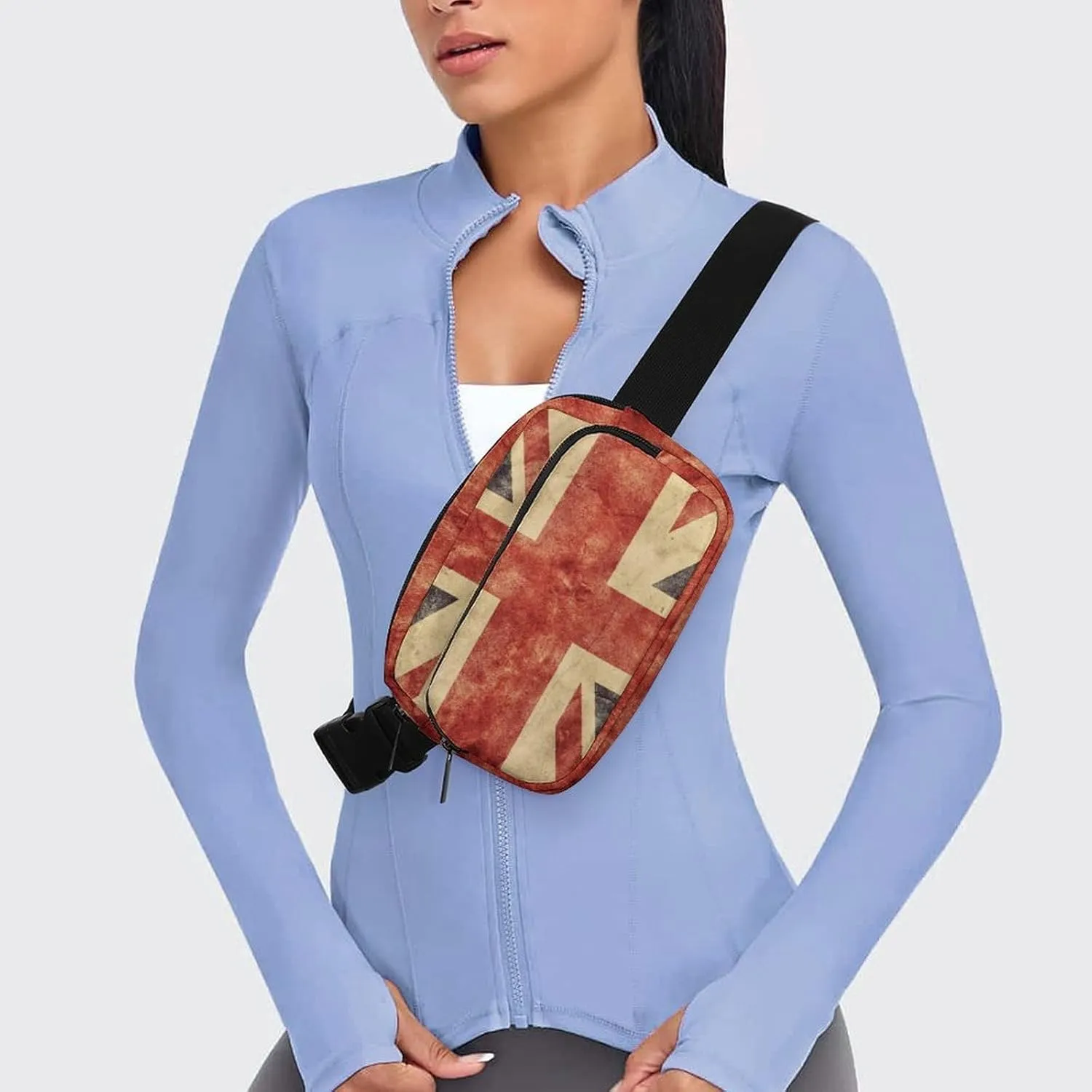 United Kingdom Flags Belt Bag Fanny Pack for Women Men London Crossbody Waist Bag Pack Adjustable Casual Bag for Travel Running Workout Cycling