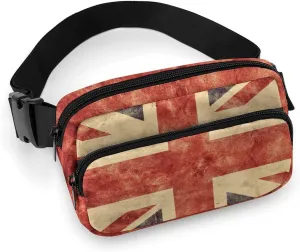 United Kingdom Flags Belt Bag Fanny Pack for Women Men London Crossbody Waist Bag Pack Adjustable Casual Bag for Travel Running Workout Cycling