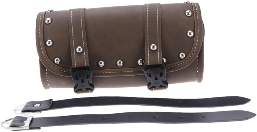 UPKOCH Motorcycle Saddlebag Tool Bag Durable Green Storage Bag with PU Studs for Instruments Accessories for Motorbike Use