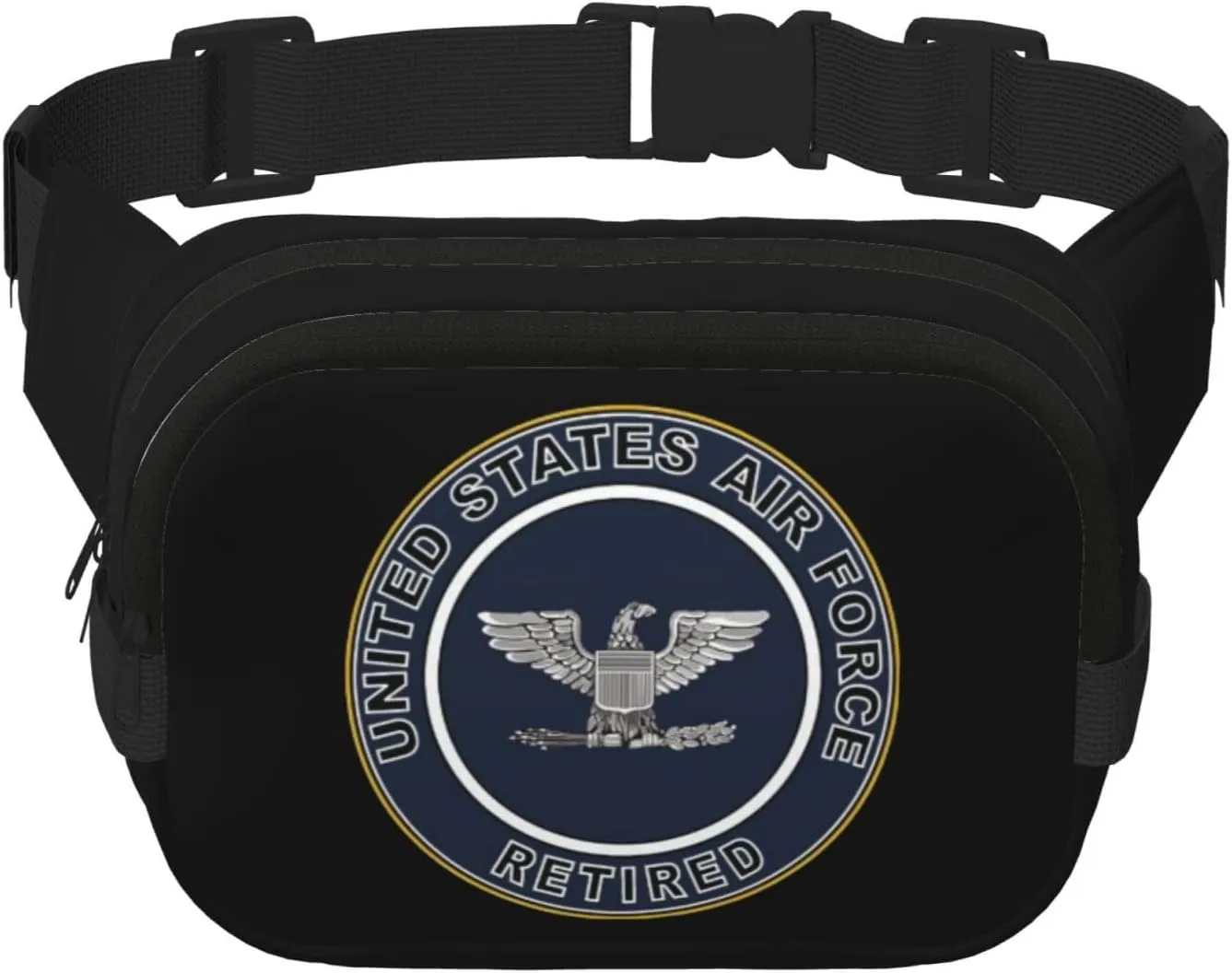 US Air Force Retired Colonel Waist Pack Bag Fanny Pack for Men Hip Bum Bag with Adjustable Strap for Outdoors Workout Traveling Casual Running Hiking Cycling