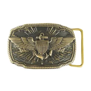 US Aviation with handmade Marines Navy solid brass buckle, Marine Seaborne comman aviation military buckle