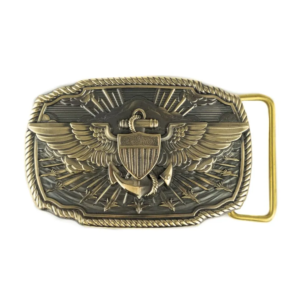 US Aviation with handmade Marines Navy solid brass buckle, Marine Seaborne comman aviation military buckle