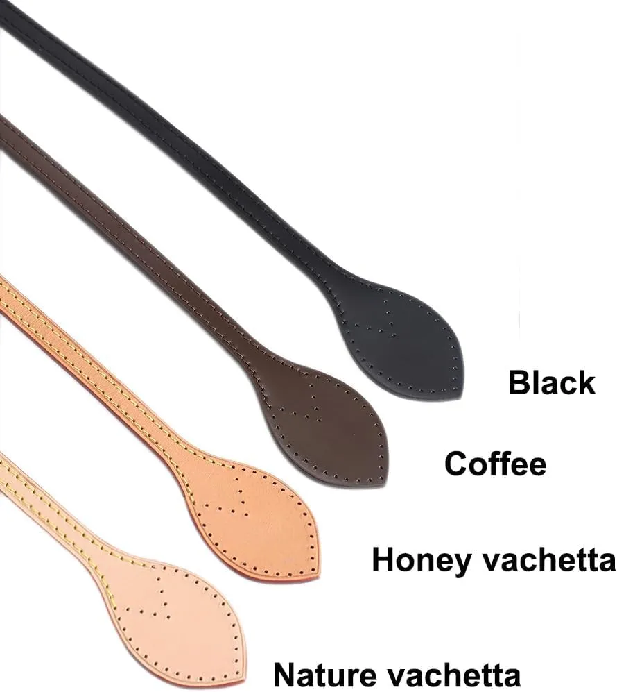 Vachetta Leather Replacement Straps Handles Fit for Neverfull PM & MM Tote Bags (Honey)