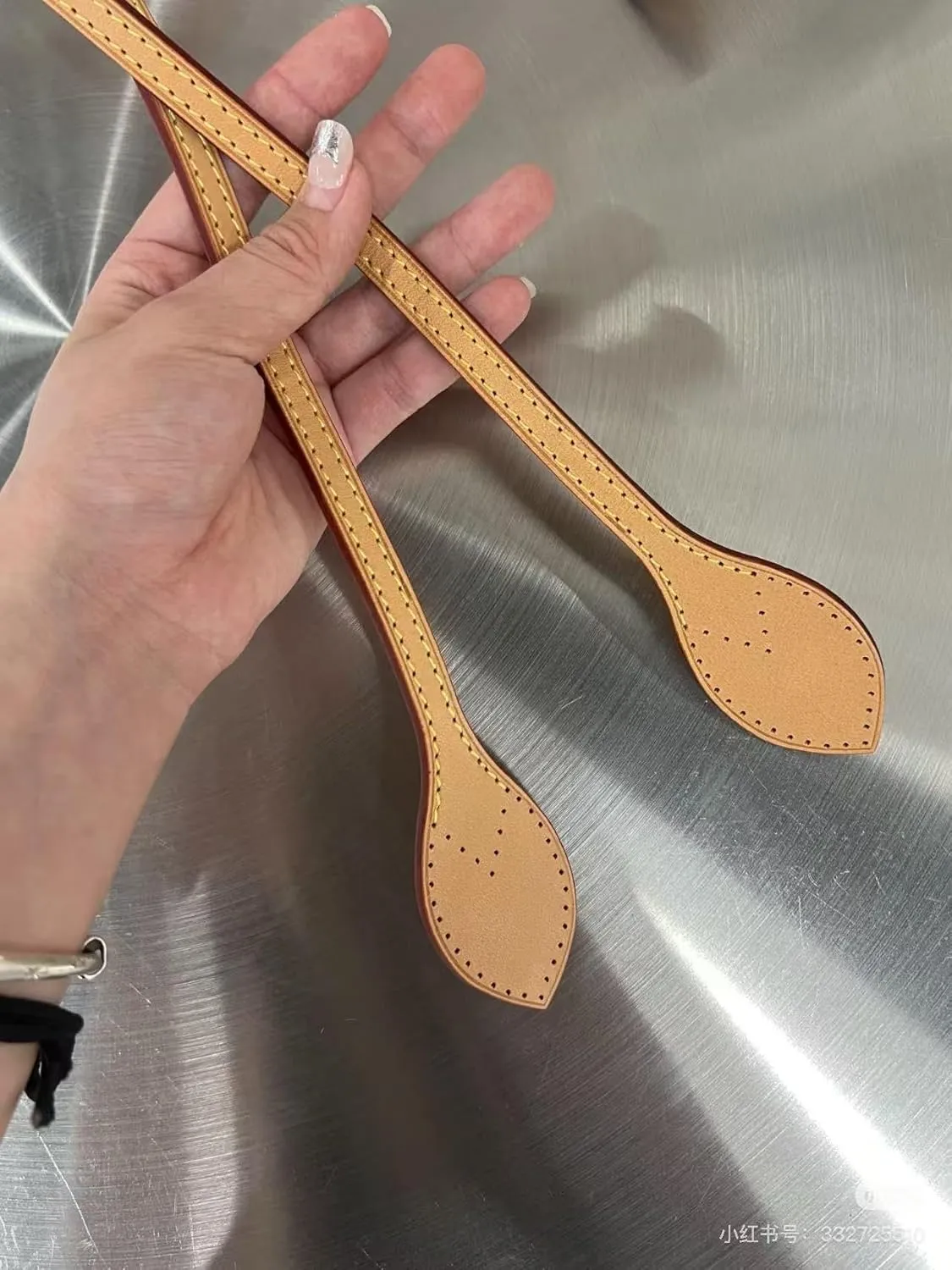 Vachetta Leather Replacement Straps Handles Fit for Neverfull PM & MM Tote Bags (Honey)