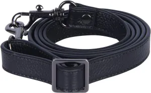 VanEnjoy Full Grain Leather Adjustable Replacement Cross Body Purse Shoulder Strap, 0.7” Width, Adjustable Length 25”-51” (Black-Grey Buckles)