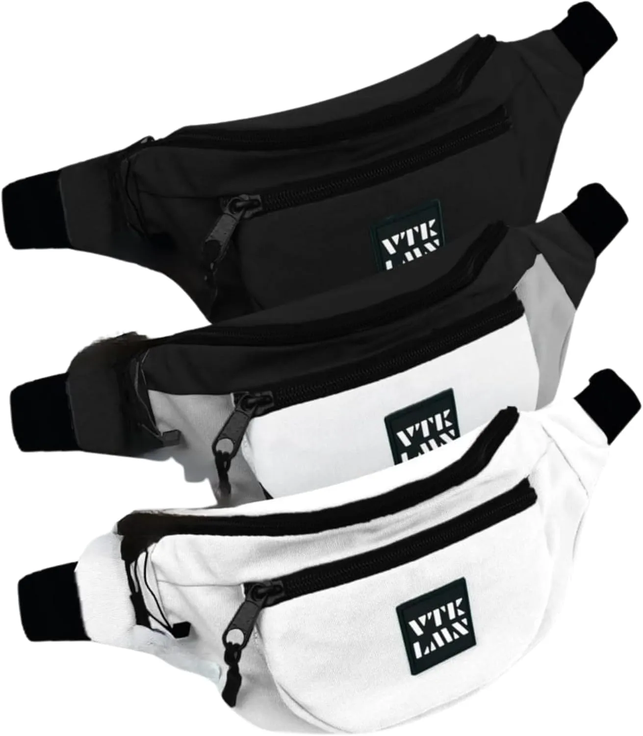 Vatkalimon Bum Bag Set. Fanny Pack Set of 3, Crossbody Fanny Pack with 2-Zipper, Sling Bag for Festival, Gym, Outdoor, Stain Resistant Bags For Women, Unisex Crossbody Bags