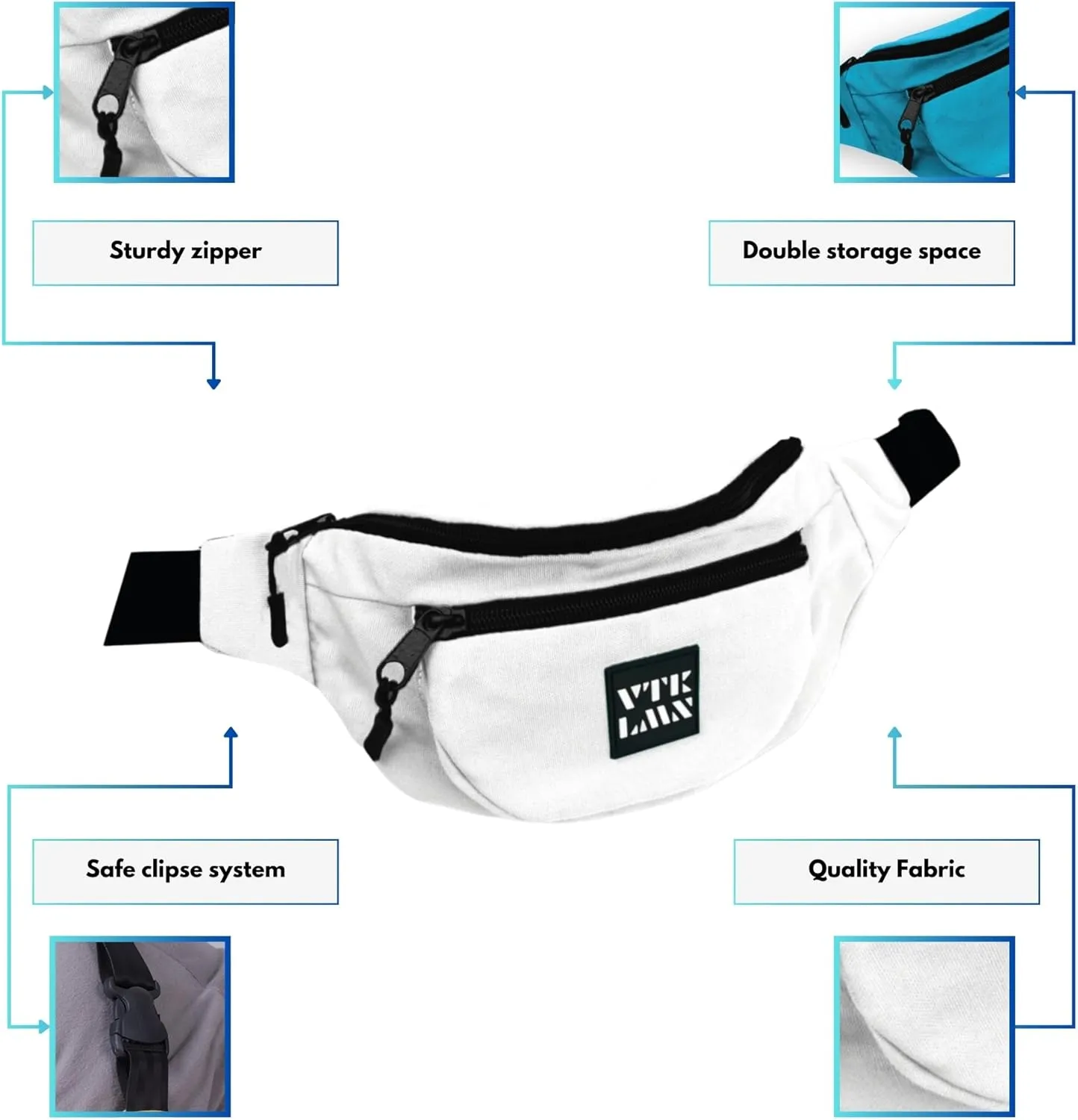 Vatkalimon Women Fanny Pack Set. Grey, Pink and White Crossbody Bags, Belt Beg for Womens, Bags for Women Bum Bag with Adjustable Strapomen