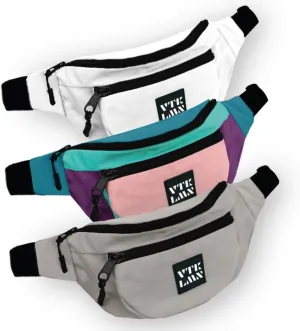 Vatkalimon Women Fanny Pack Set. Grey, Pink and White Crossbody Bags, Belt Beg for Womens, Bags for Women Bum Bag with Adjustable Strapomen
