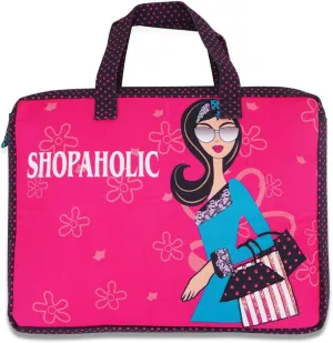Vegan Leather Laptop Sleeve Bag For Women Banana Groove Shopaholic Themed Printed Handmade Casual Trendy Bag Gift